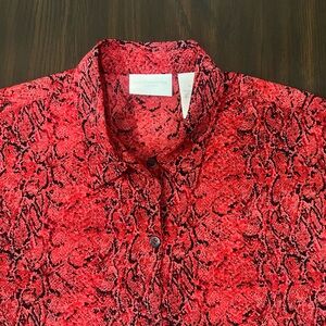 Liz Claiborne Red Patterned Women Shirt